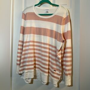 👗 Calvin Klein offwhite and Pink Striped Sweater
